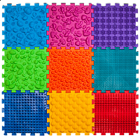 Masážní ortopedická podložka Ortek "Puzzle Mix" 9 modulů