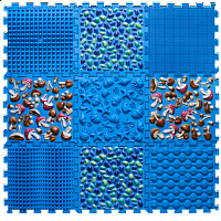 Masážní ortopedická podložka Ortek "Puzzle Mix" 9 modulů Modrá