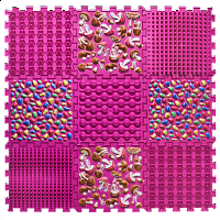 Masážní ortopedická podložka Ortek "Puzzle Mix" 9 modulů Růžová