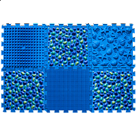 Masážní ortopedické podložky "Puzzle Mix" 6 modulů Modrý oblázk