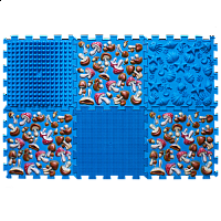 Masážní ortopedické podložky "Puzzle Mix" 6 modulů Modrá houba