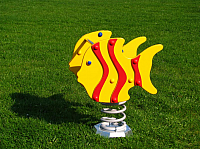 Dětské houpadlo ryba - červené pruhy H200