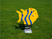 Dětské houpadlo ryba - modré pruhy H200