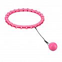 Sada masážní hula hoop ONE Fitness OHA02 se závažím a zeštíhlujícího pásu BR160 růžová