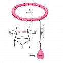 Sada masážní hula hoop ONE Fitness OHA02 se závažím a zeštíhlujícího pásu BR160 růžová