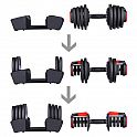 Jednoruční / obouruční variabilní činka HMS SGR18 PRO SET 3v1 40 kg