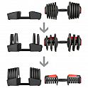Jednoruční / obouruční variabilní činka HMS SGR40 PRO SET 2v1 40 kg