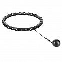 Sada černé masážní Hula Hoop se závažím HMS HHW11 a zeštíhlujícího bederního pásu HMS BR163 PLUS SIZE