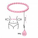 Sada růžové masážní Hula Hoop se závažím HMS HHW11 a zeštíhlujícího bederního pásu HMS BR163 PLUS SIZE