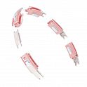 Sada masážní hula hoop HMS HHM15 růžová se závažím, magnety a počítadlem a zeštíhlujícího pásu BR163 PLUS SIZE