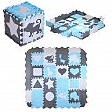 Dětská pěnová puzzle podložka NILS Fun MD03 modrá