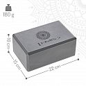 Šedá sada na jógu HMS- podložka YM10, jóga blok KJ02 a popruh SJ01