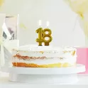 Svíčka narozeninová číslice 18 metalická zlatá