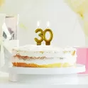 Svíčka narozeninová číslice 30 metalická zlatá
