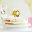 Svíčka narozeninová číslice 40 metalická zlatá
