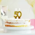 Svíčka narozeninová číslice 50 metalická zlatá