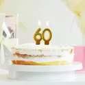 Svíčka narozeninová číslice 60 metalická zlatá