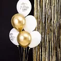 Latexové balonky zlato-bílé Happy birthday To You 6 ks