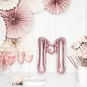 Foliové písmeno M rose gold 35 cm