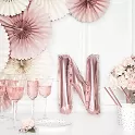 Foliové písmeno N rose gold 35 cm