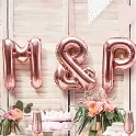 Foliové písmeno P rose gold 35 cm