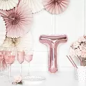 Foliové písmeno T rose gold 35 cm