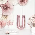Foliové písmeno U rose gold 35 cm