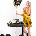 Foliový balonek Happy Birthday - Černá Hvězda 40 cm