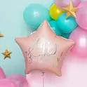 Foliový balonek Happy Birthday - Pudrově růžová Hvězda 40 cm