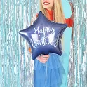 Foliový balonek Happy Birthday - Modrá Hvězda 40 cm