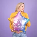 Foliový balonek Happy Birthday - Duhová Hvězda 40 cm