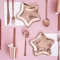 Papírové party ubrousky bílé s rose gold tečkami 20 ks