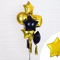 Foliový balonek hvězda zlatá 48 cm - balené