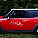 Nalepovací nápis na auto - Mr and Mrs