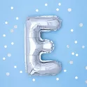 Foliové písmeno E stříbrné 35 cm