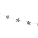 Závěsná girlanda hvězdičky stříbrné 360 cm