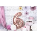 Foliová číslice - rose gold 6 - 86 cm