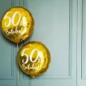 Foliový balonek zlatý - 50th Birthday - 45 cm