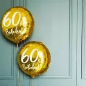 Foliový balonek zlatý - 60th Birthday - 45 cm