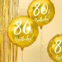 Foliový balonek zlatý - 80th Birthday - 45 cm