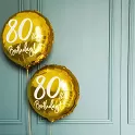 Foliový balonek zlatý - 80th Birthday - 45 cm