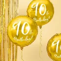 Foliový balonek zlatý - 90th Birthday - 45 cm