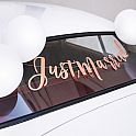 Svatební dekorační set na auto "Just married" rose gold