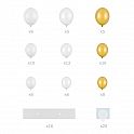 Sada na balonkovou girlandu - srdce bílo-zlaté 160 cm