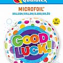Fóliový balónek Kruh - GOOD LUCK puntíky 45cm