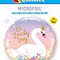 Fóliový balónek Kruh - Labuť "Oh Lovely day" 45cm