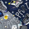 Závěsný baner "Space party" stříbrný