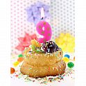 Svíčka dortová TEČKY "9" 6cm