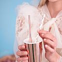 Papírová brčka bílá - Rose gold srdíčka - 10 ks ( Papírová brčka bílá - Rose gold srdíčka - 10 ks)