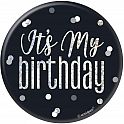 Narozeniná brož "Its my birthday" černá s tečkami